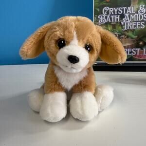 Ty Beanie Boo Franklin Dog • 6” Tan White Puppy Plush • Stuffed Animal EUC